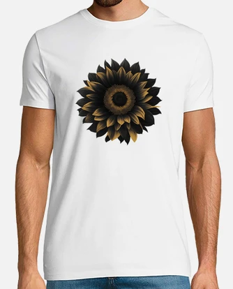 Playera negra con online girasol