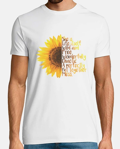 T-shirt girasole è la vita stessa selvaggia e libera