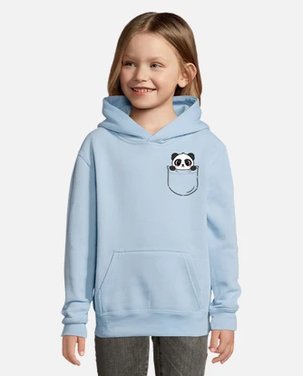 Girl and boy panda sweatshirt in pocket kids h. tostadora