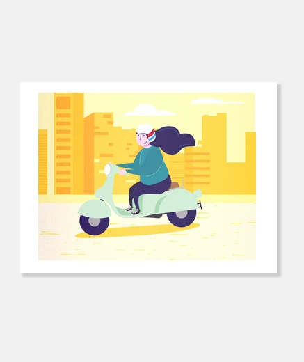 Wall girl biker