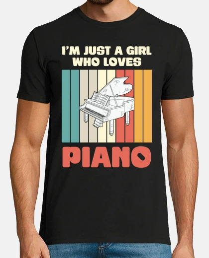 T-shirt girl loves piano