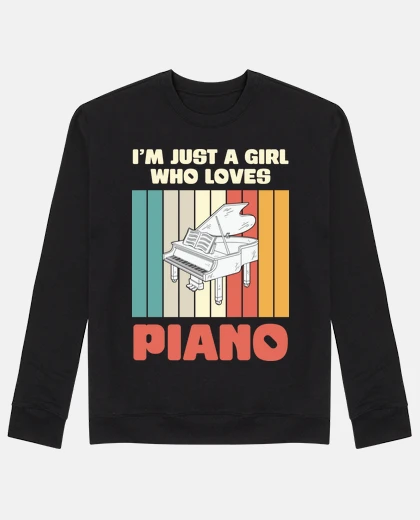 Hoodie girl loves piano