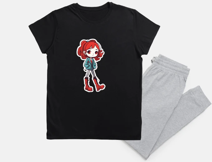 Pajama girl red boots