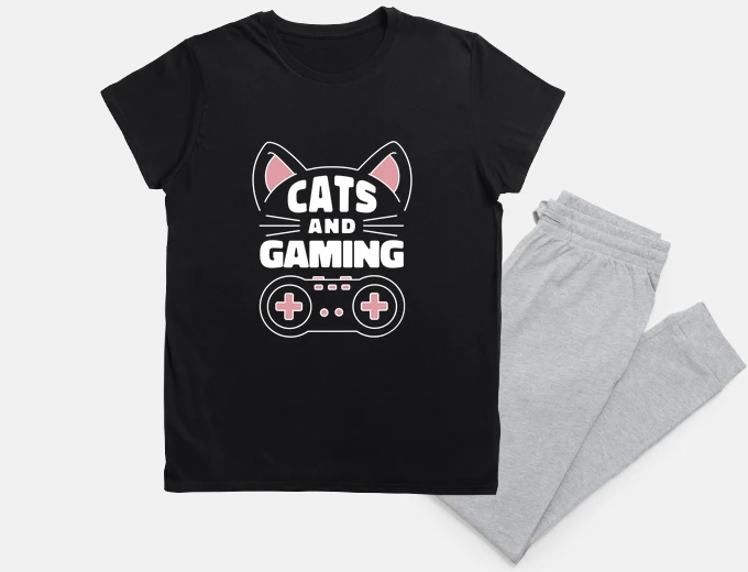 Pajama girl who just likes cats and gaming, nightie