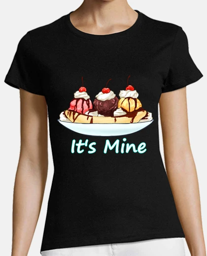 Tee-shirt glace à la fraise , à la vanille , cerises