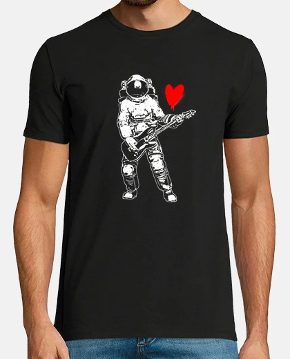 T-shirt gli amanti della musica degli astronauti - style banksy
