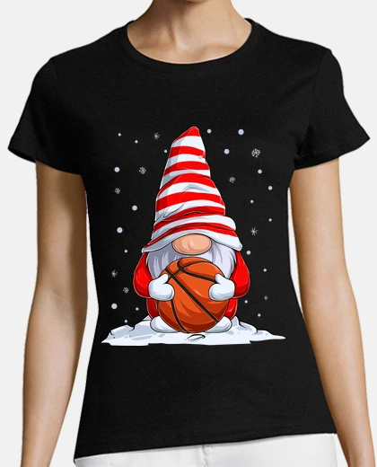 Tee-shirt gnome de noël avec ballon de basket