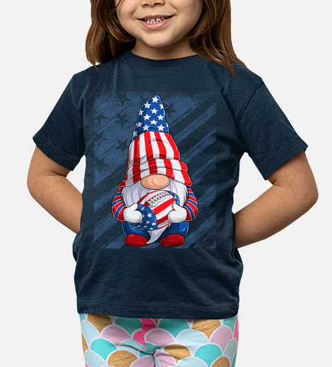 Kids gnome with football or rugby ball