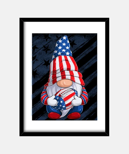 Quadro Gnomo con palla da Football o Rugby
