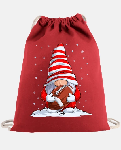 Bolsa gnomo de navidad con pelota de rugby
