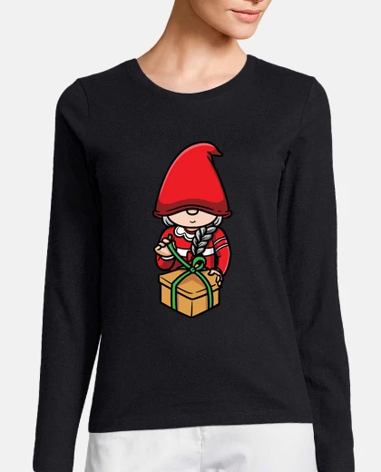 Playera gnomo de navidad femenino navidad enano