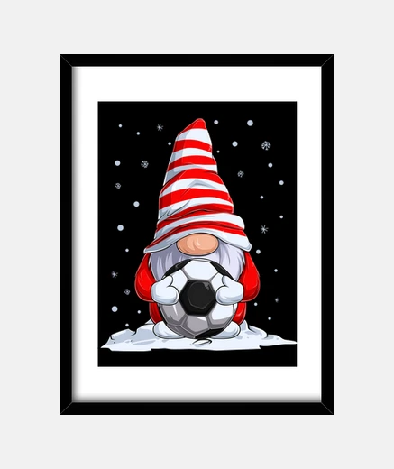 Quadro Gnomo di Natale con palla da Calcio