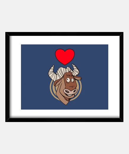 Framed gnu antelope africa animal wildebeest
