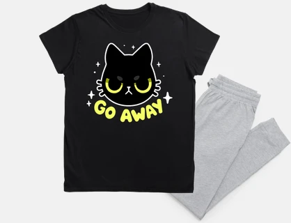 go away - cute angry black cat