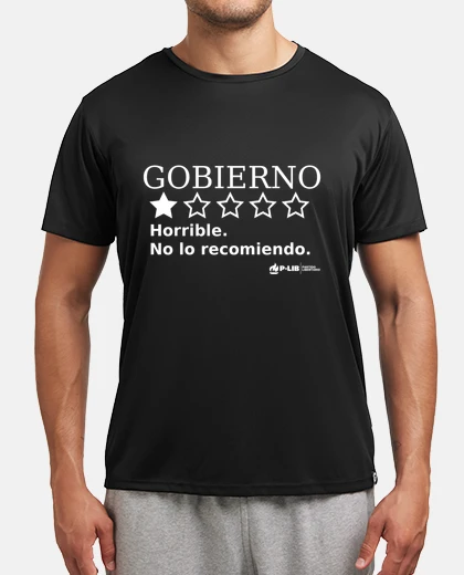 Camiseta Gobierno Rating Blanco - Hombre Negro