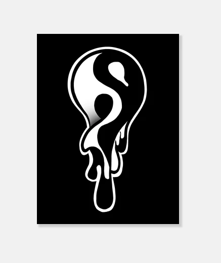 Stampa gocciolante yin e yang