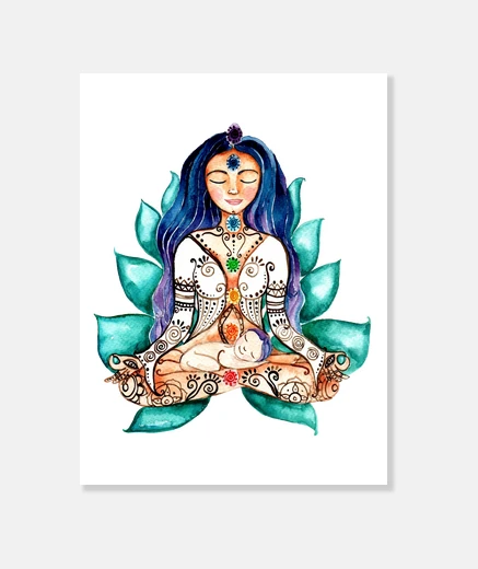 Wall goddess chakras canvas