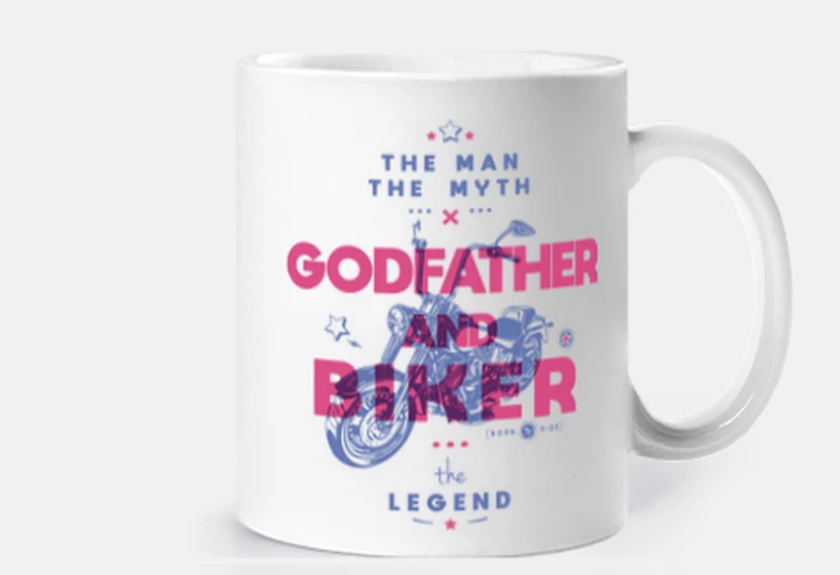 Mug Godfather and biker