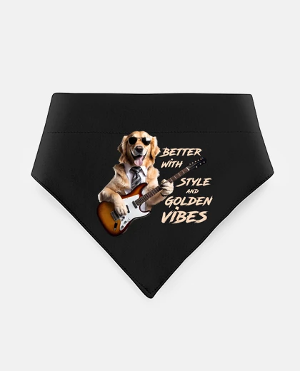 Mascotas gold en retriever vibes style rock