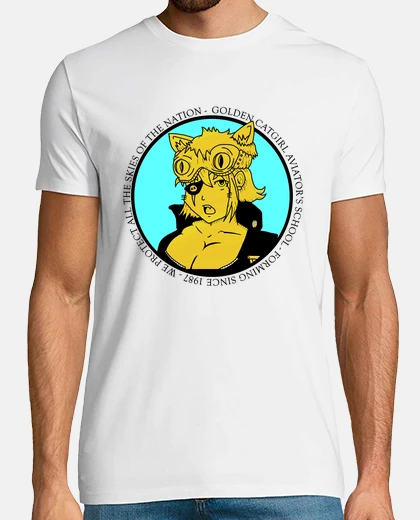 Tee-shirt golden cat-girl - école d'aviation