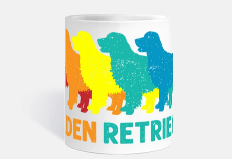 Tazza golden retriever cani multicolori tazza caffè tè mate infusione tisana