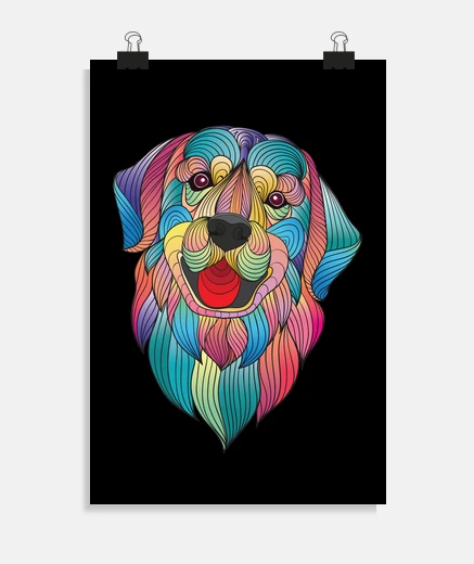 Poster golden retriever colorato