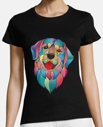 Playera golden retriever de colores