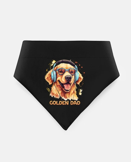 Mascotas golden retriever dj rap dad headphones headphones