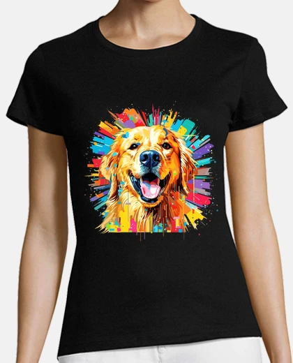 Playera golden retriever dog pet world animal