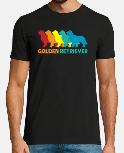 Tee-shirt golden retriever multicolores chiens