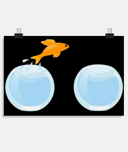 Poster goldfish doing his gym funny grunge fashion poster surreal
