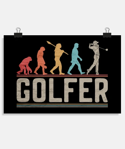 Poster golf evolution golfer golfing gift