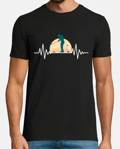 Tee-shirt golfing heartbeat golf cadeau pour golf