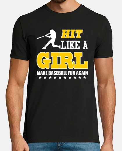 Camiseta golpear como una ni&ntilde;a hacer diversi&oacute;n de b&eacute;isbol otra vez