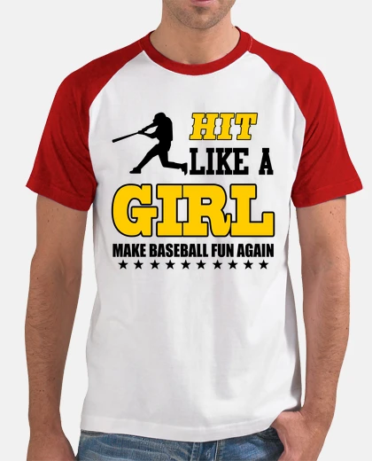 Camiseta golpear como una ni&ntilde;a hacer diversi&oacute;n de b&eacute;isbol otra vez