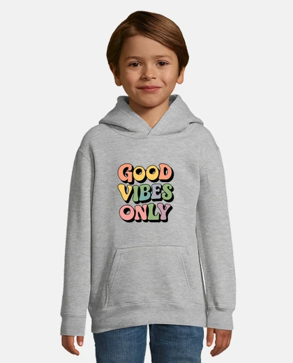 Kids Good Vibes Only Positive Quote Retro