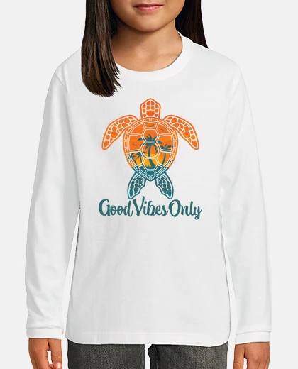 Kids Good Vibes Only Sunset Sea Turtle