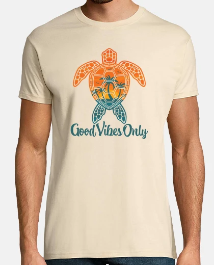T-shirt Good Vibes Only Sunset Sea Turtle