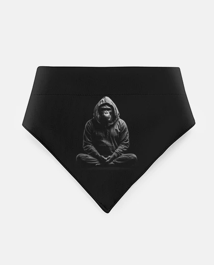 Mascotas gorilla doing meditation yoga realistic logo pocket brand fashion