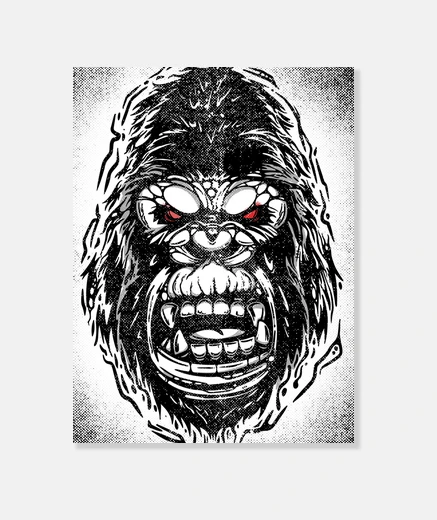 Wall gorilla head poster