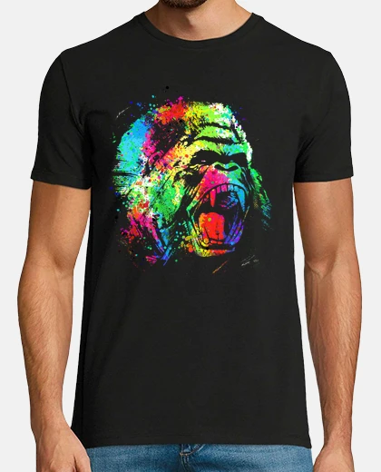 T-shirt gorilla technicolor