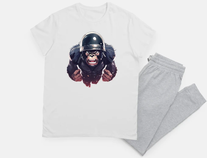 Pyjama gorille en colère dans un casque