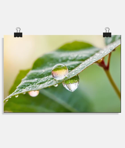 Póster gota de rocío naturaleza colorido vida 