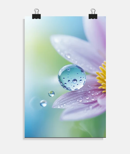 Póster gota de rocío naturaleza colorido vida 