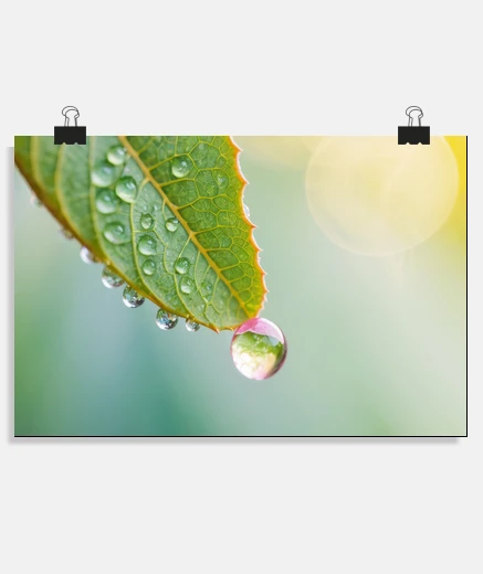 Póster gota de rocío naturaleza colorido vida 