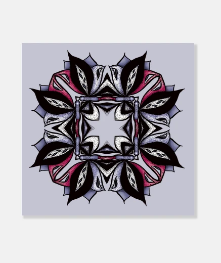 Wall Gothic floral mandala leaves bugs
