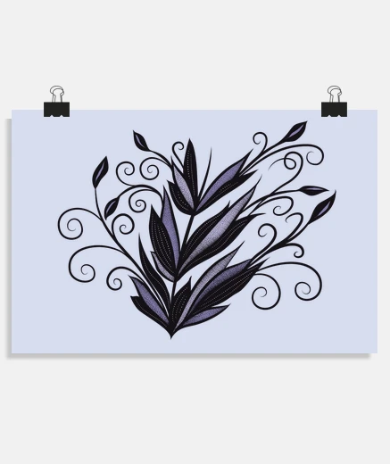 Poster Gothic plant floral swirl and flourish