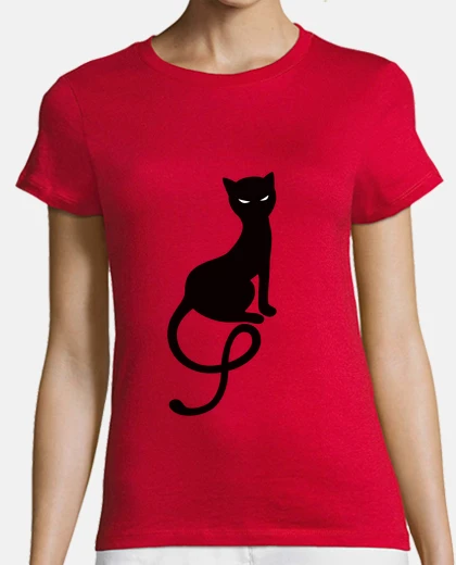 Tee-shirt gracieuse mal chat noir