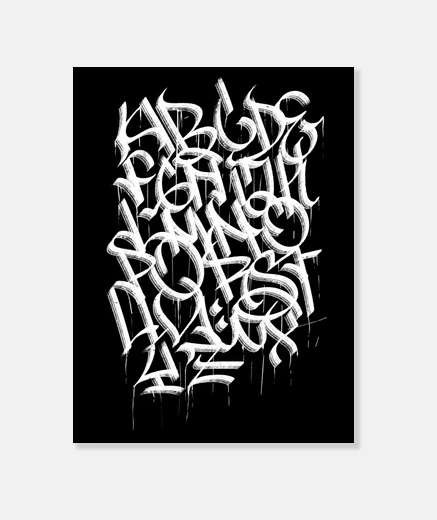 Wall graffiti alphabet