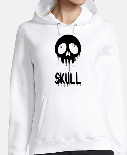Hoodie graffiti black skull manga